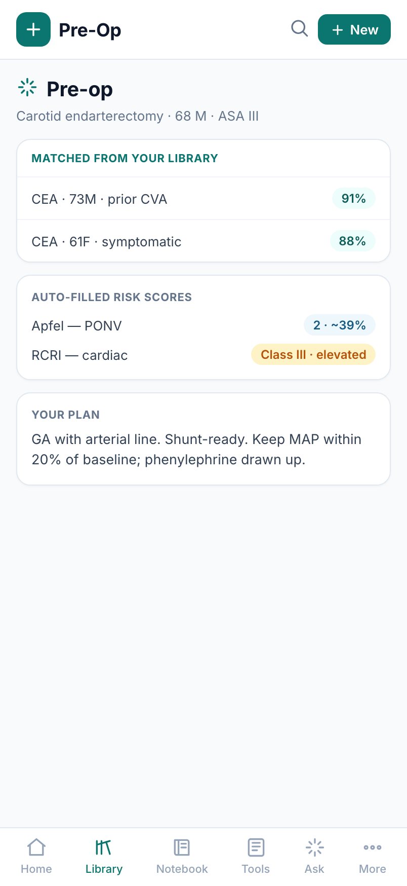 Pre-op planning screen